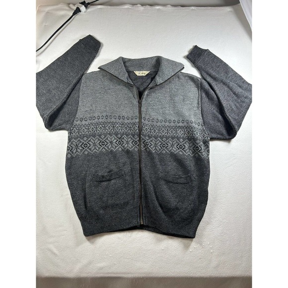 Haband Gray Zip Up Sweater for Men - Picture 1 of 6
